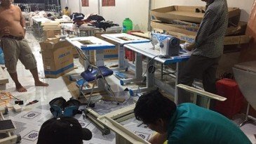 Hoạt động lắp ráp Máy May Công Nghiệp Cho Xưởng may chị Nhi ngay Thành phố Bạc Liêu